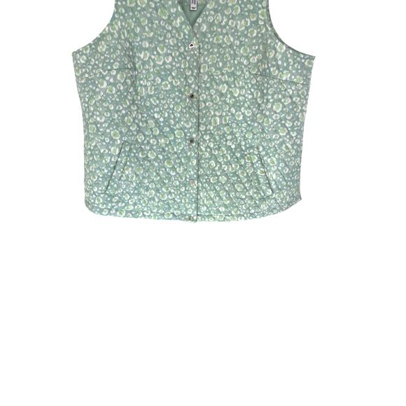 Isaac Mizrahi Vest Plus Green White Outdoor Women's Fairy Groovy Gorp Size 2X - Picture 9 of 13